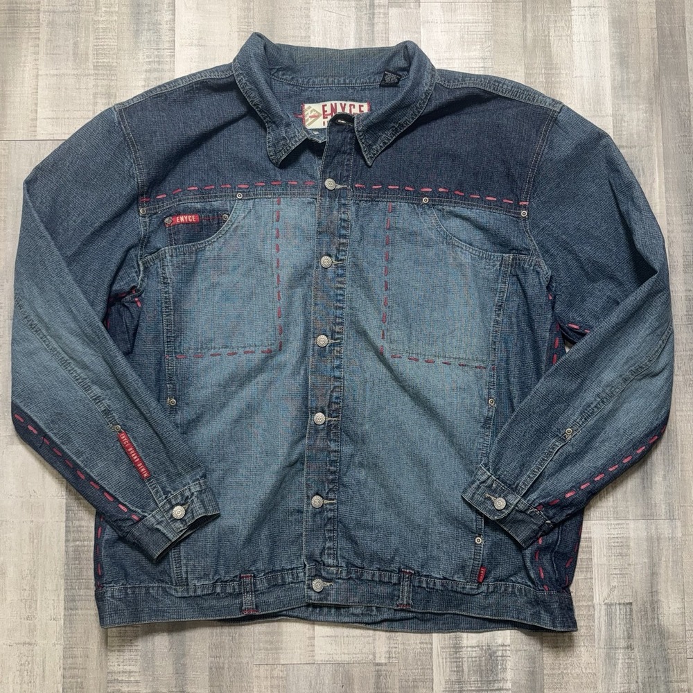 Vintage Y2K Enyce Brand Denim Jacket Hip Hop Streetwear XXXL